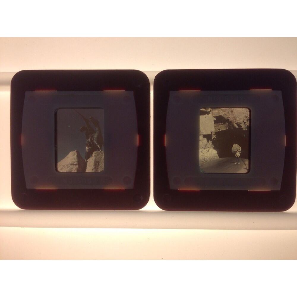 Lot of 2 Vtg Monument Statue Tunnel Rocks Travel Tourist Photograph Color Slides